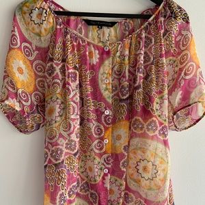 Liquid New York Silk Paisley Top S EUC